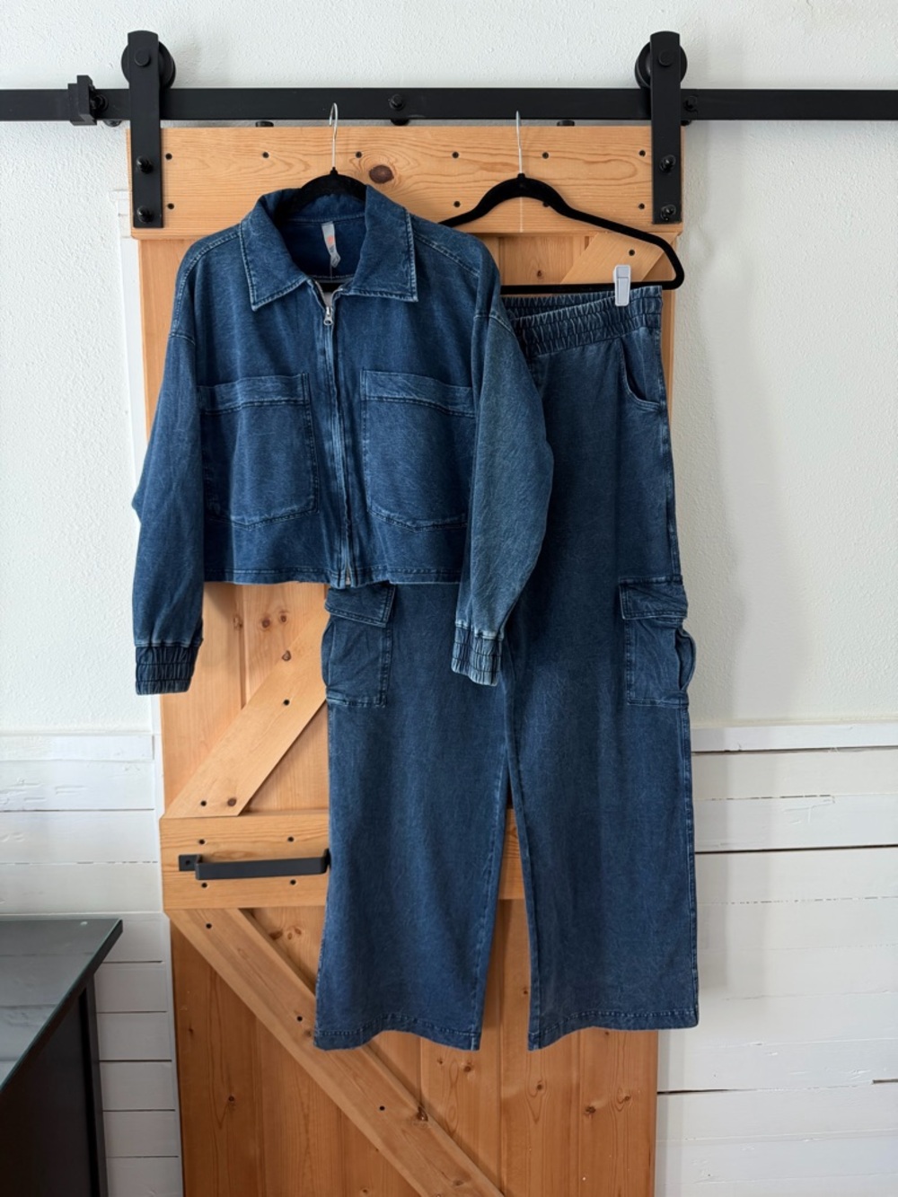 NWT Denim Cotton Set | Cargo Pants + Jacket